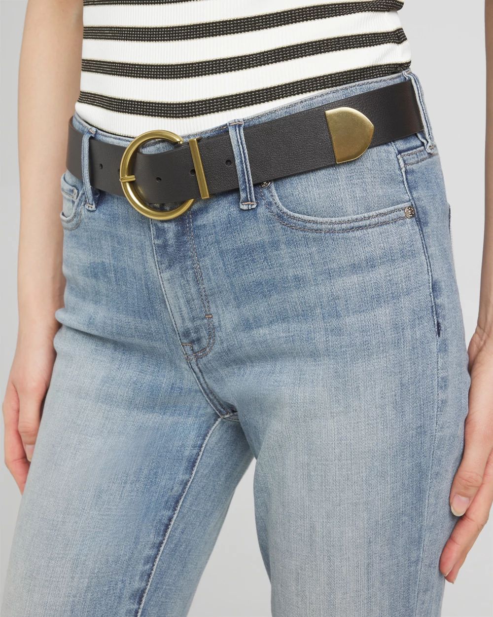 Round Capped Denim Belt