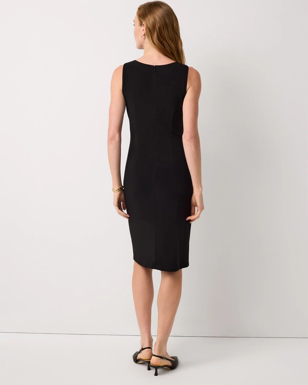 Faux Side-Tie Sleeveless Dress click to view larger image.