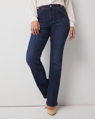 Chain Detail High-Rise Bootcut Jean