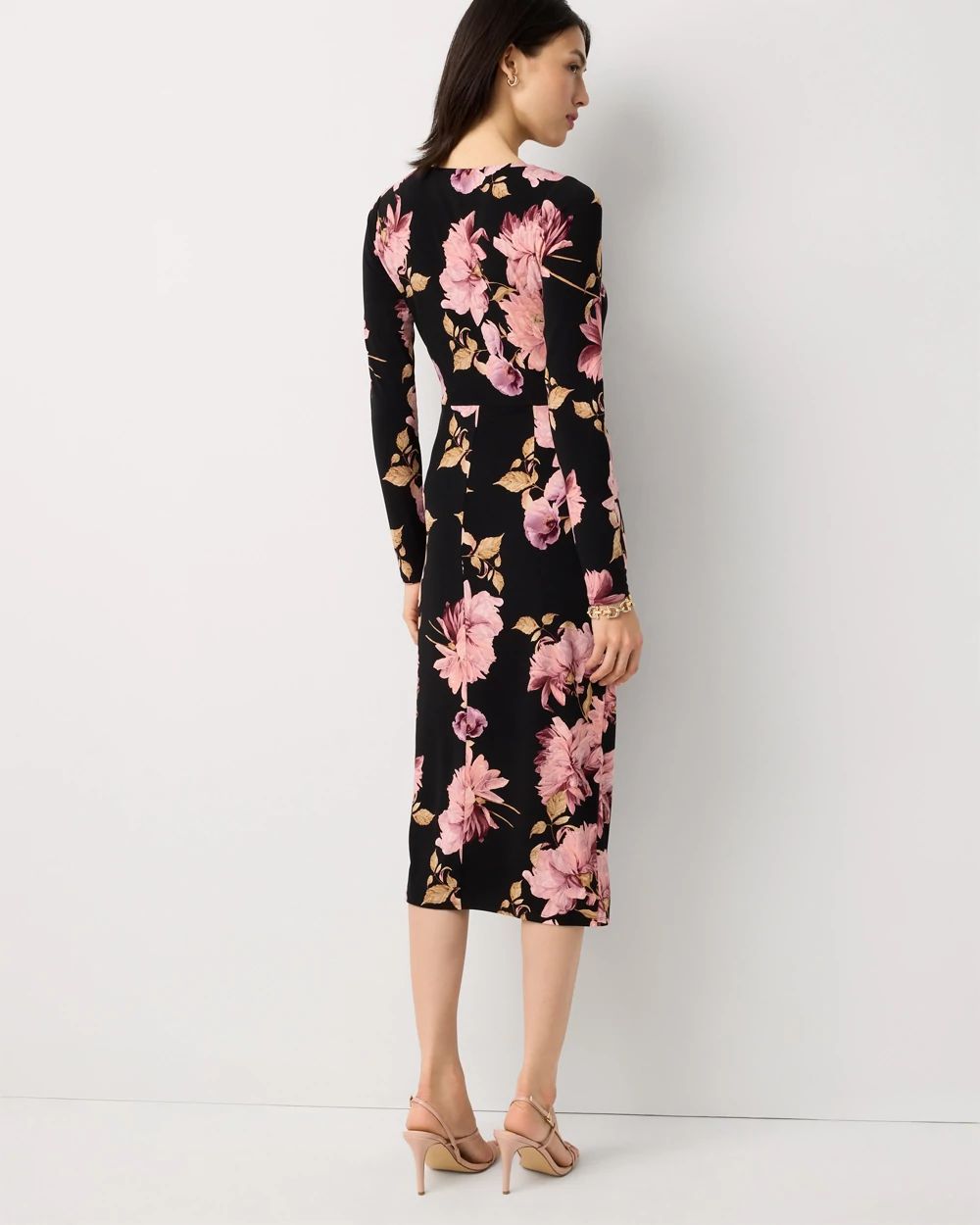Sweetheart Neck Ruched Midi Dress click to view larger image.