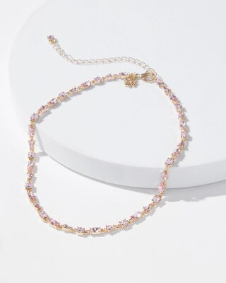 Gold Multi Rose Tennis Necklace