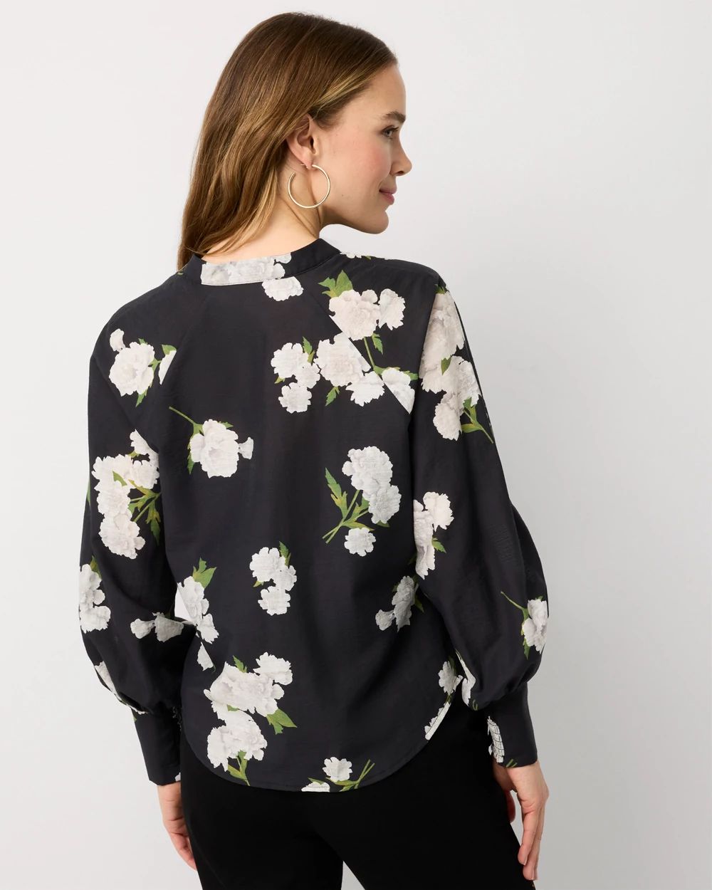 Floral Raglan Sleeve Shirt click to view larger image.