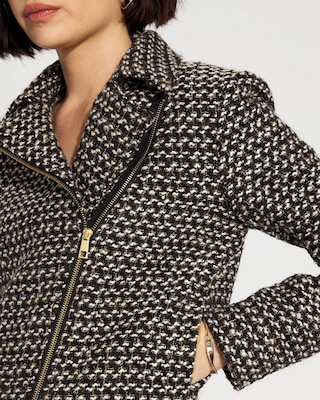 Metallic Tweed Moto Jacket click to view larger image.