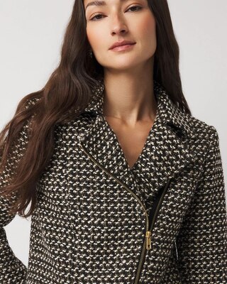 Metallic Tweed Moto Jacket click to view larger image.