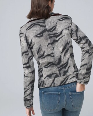 Animal-Print Moto Jacket