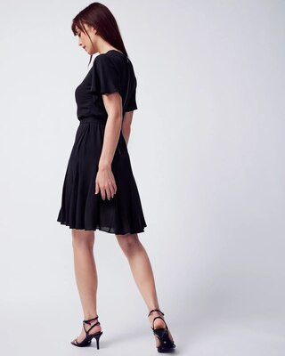 Flutter Sleeve Godet Dress