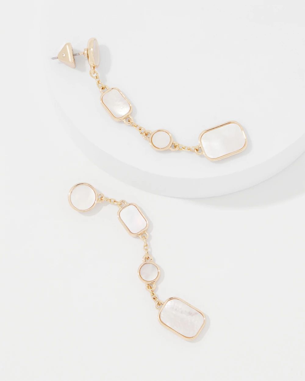Mother of Pearl Linear Drop Earrings