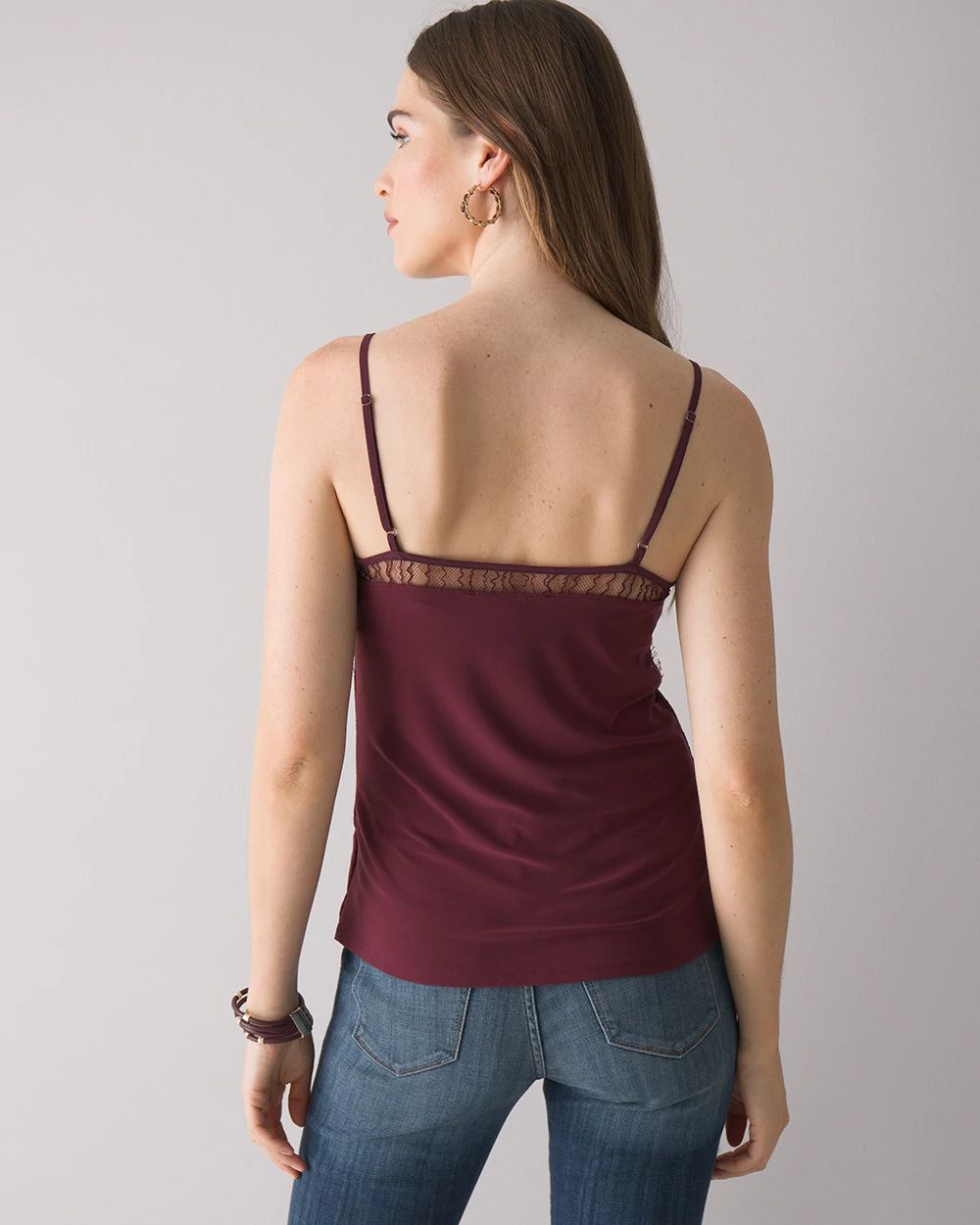 Matte Jersey Knit Lace-Trim Camisole