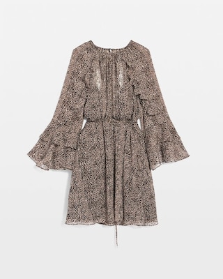 Leopard Ruffle Mini Dress click to view larger image.