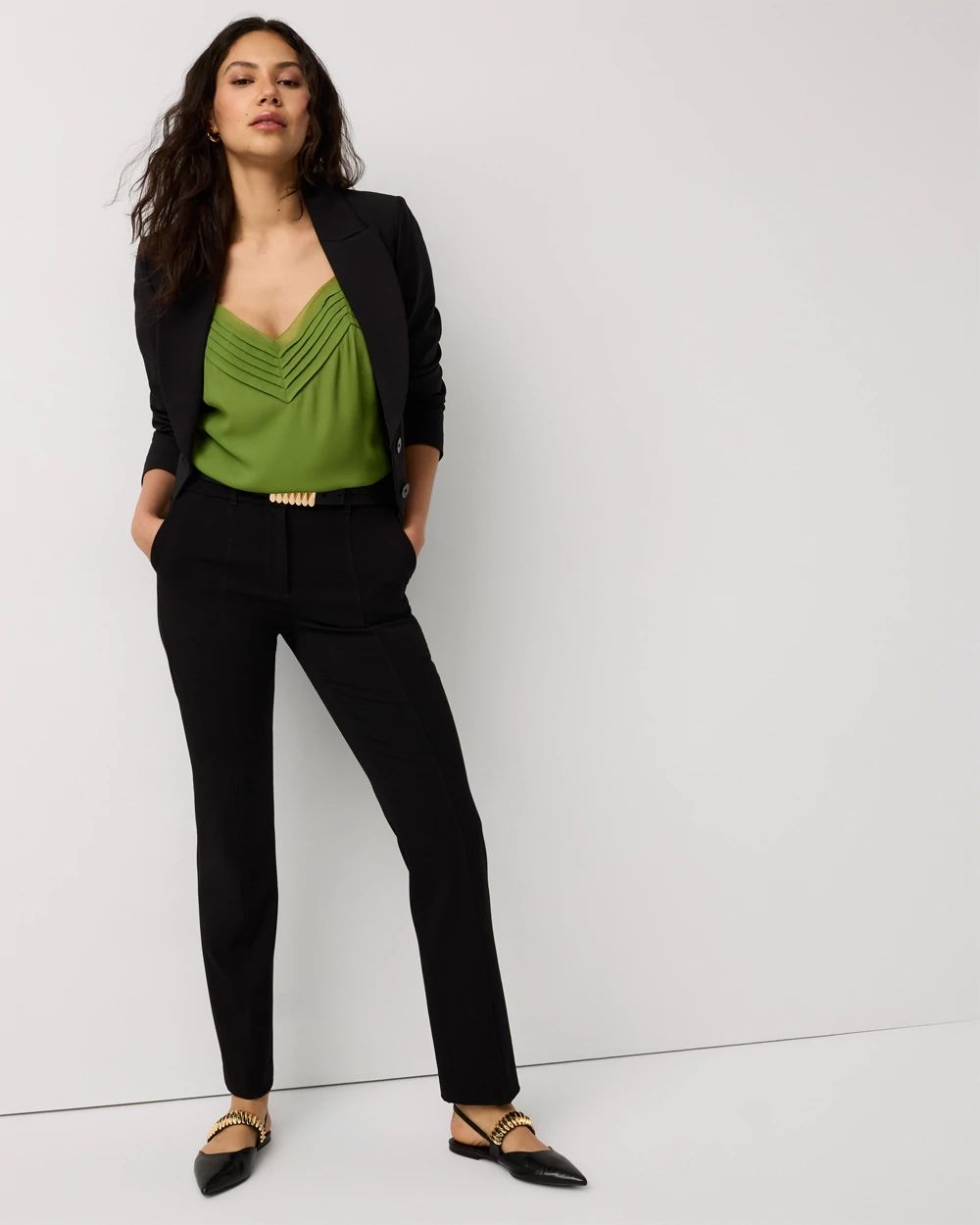 Petite Pintuck Crepe Tank