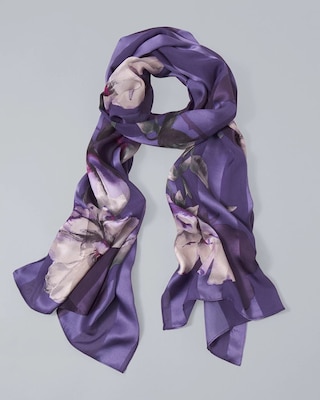 Silk Floral Oblong Scarf