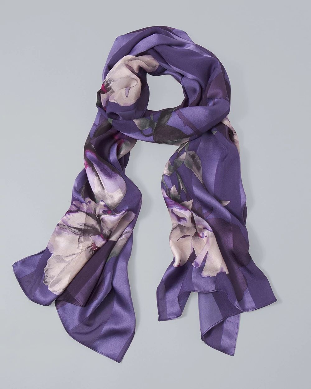 Silk Floral Oblong Scarf