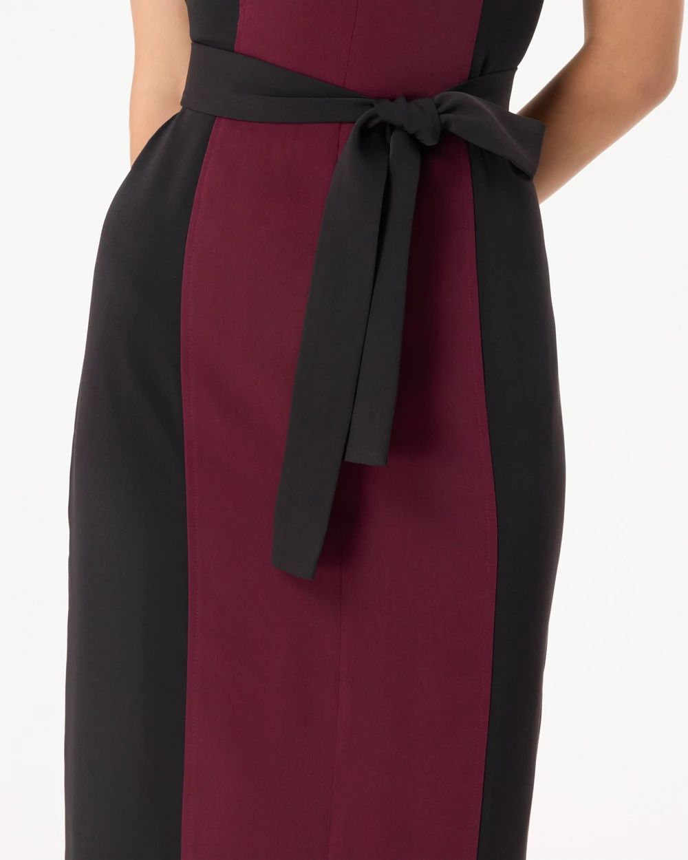 Colorblock V-neck Sheath Dress click to view larger image.