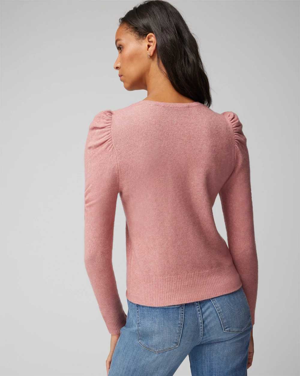 Puff Sleeve V-Neck Pull Over click to view larger image.