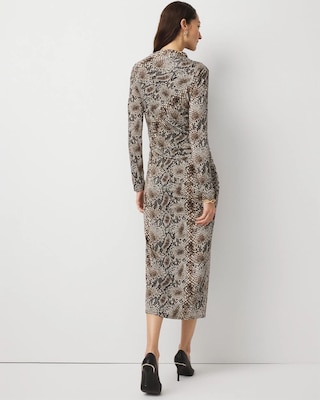 Asymmetrical Mockneck Bodycon Dress click to view larger image.