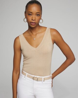 Outlet WHBM Sleeveless Double V-Neck Tank