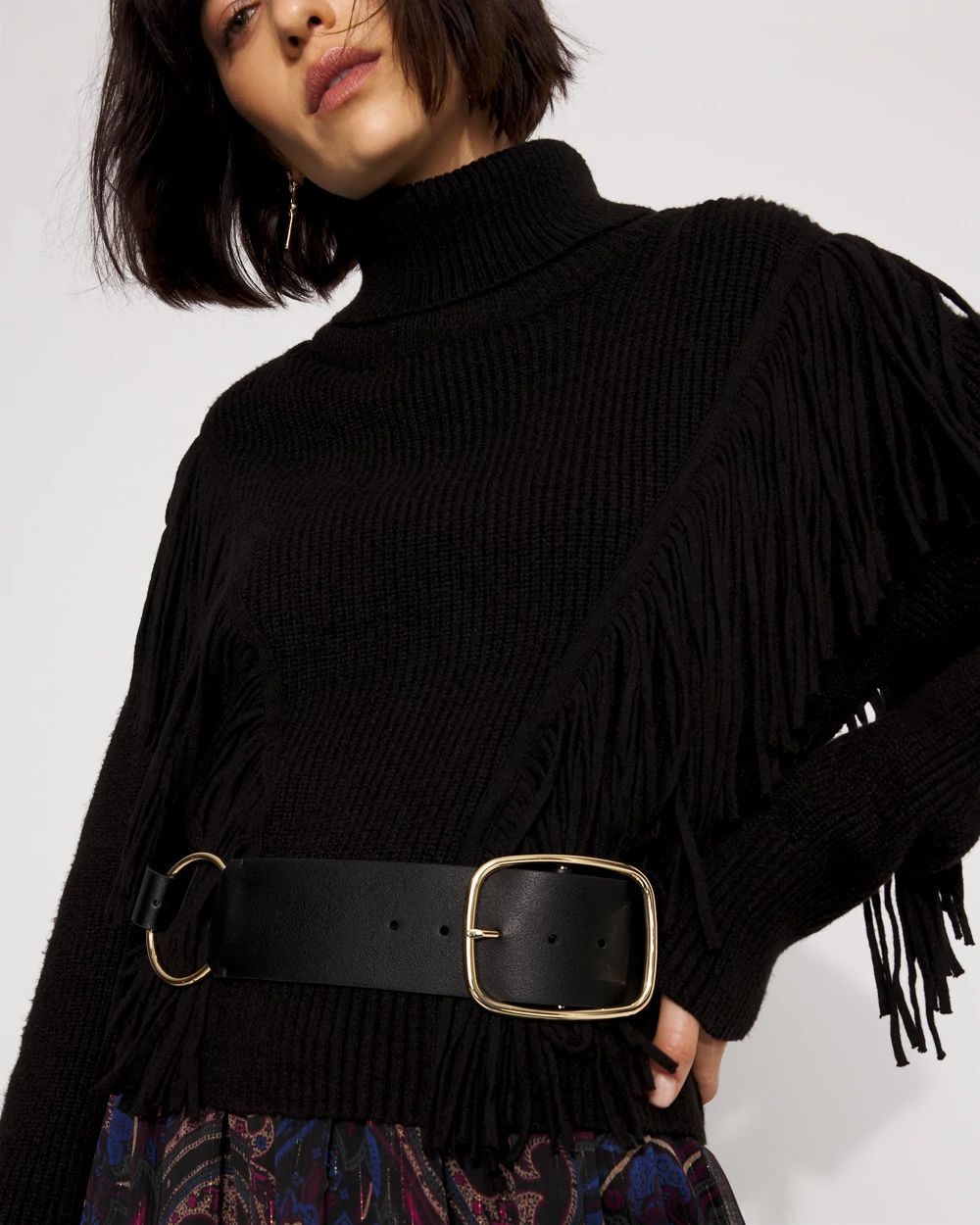 Faux Leather Low-Waist Wide Belt