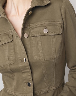 Denim Peplum Jacket click to view larger image.
