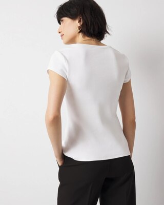 WHBMFORME™ Ribbed Stretch Scoop Neck Tee click to view larger image.