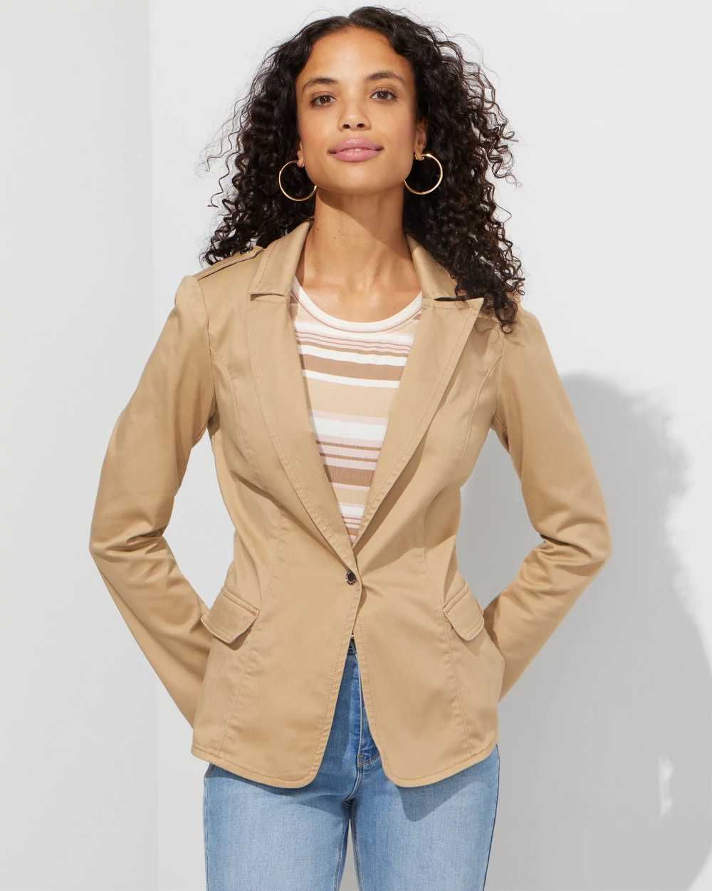 Outlet WHBM Casual Sateen Blazer