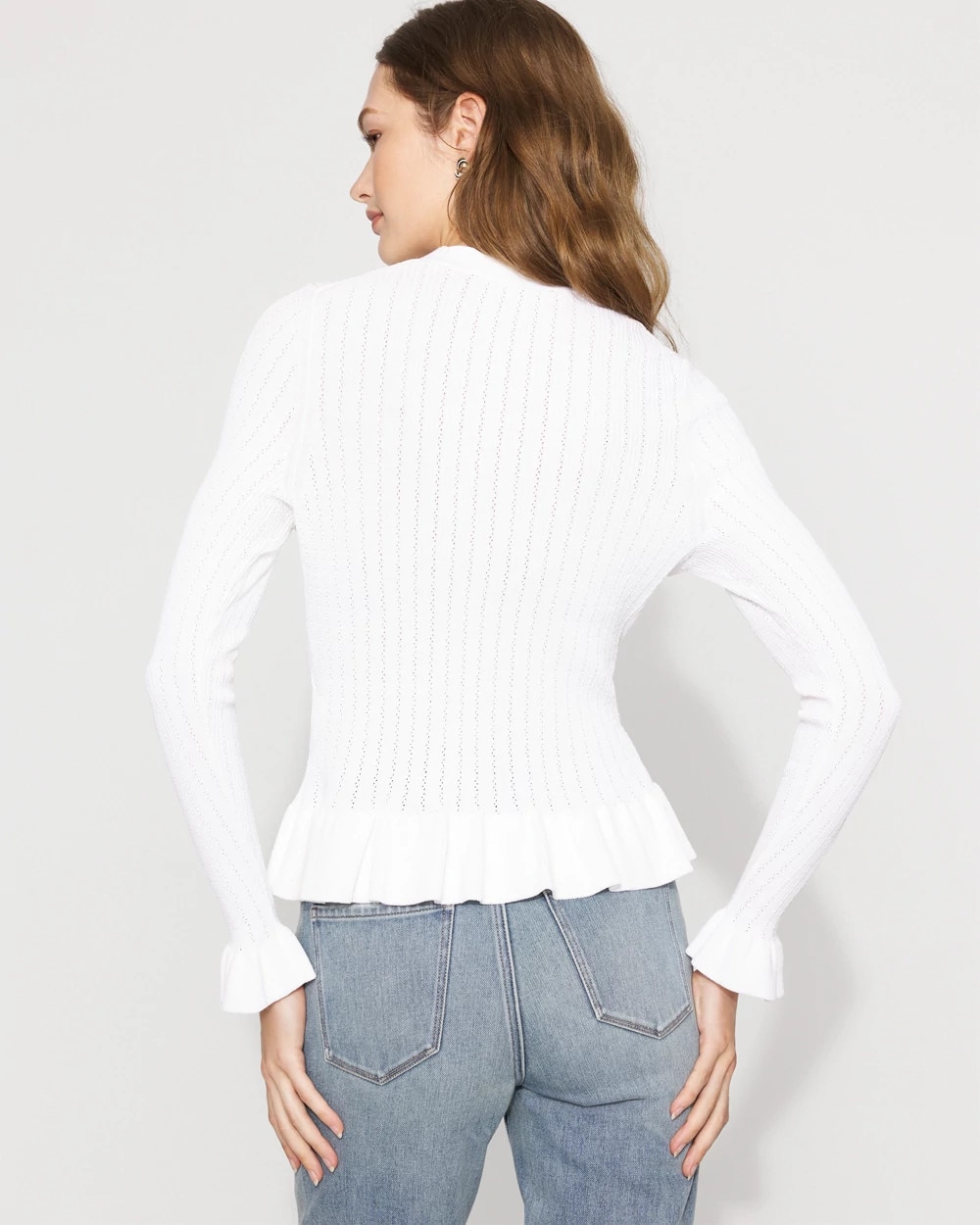 Bell Sleeve Peplum Cardigan Sweater