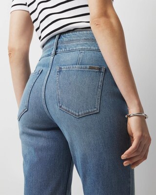 Extra High-Rise Double Waistband Slim Ankle Jeans click to view larger image.
