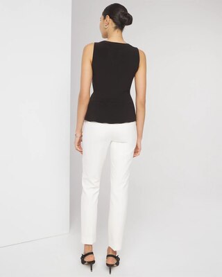 Matte Jersey Ladder Trim Peplum Top click to view larger image.