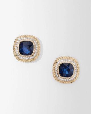 Blue Crystal Stud Earrings