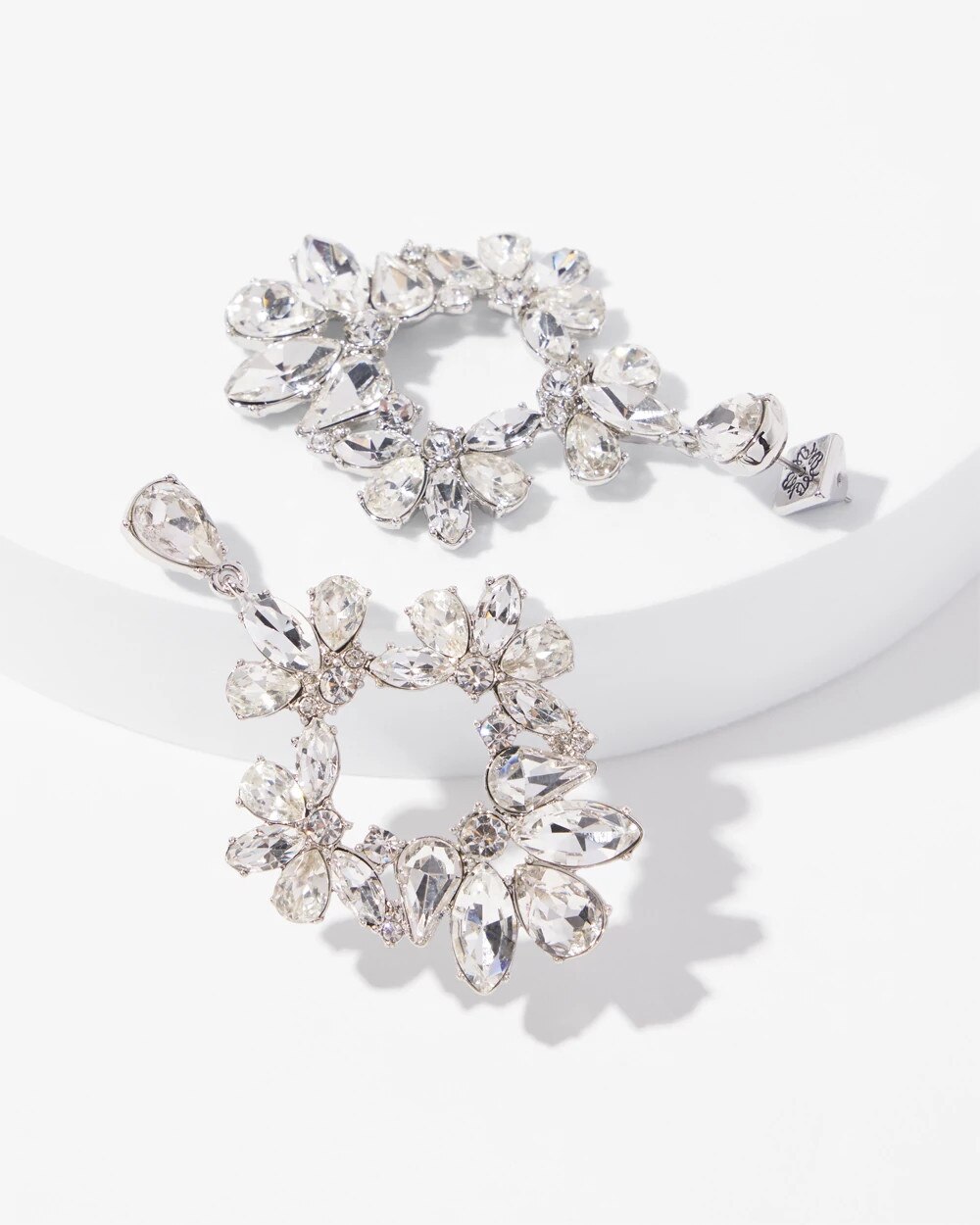 Crystal Statement Drop Earrings - image 3