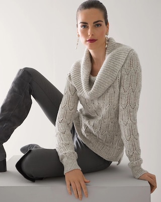 Cowl Neck Lurex Sweater