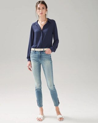 High-Rise Sculpt Skinny Lace Hem Crops