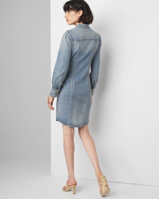 Long Sleeve Denim Shirt Dress click to view larger image.