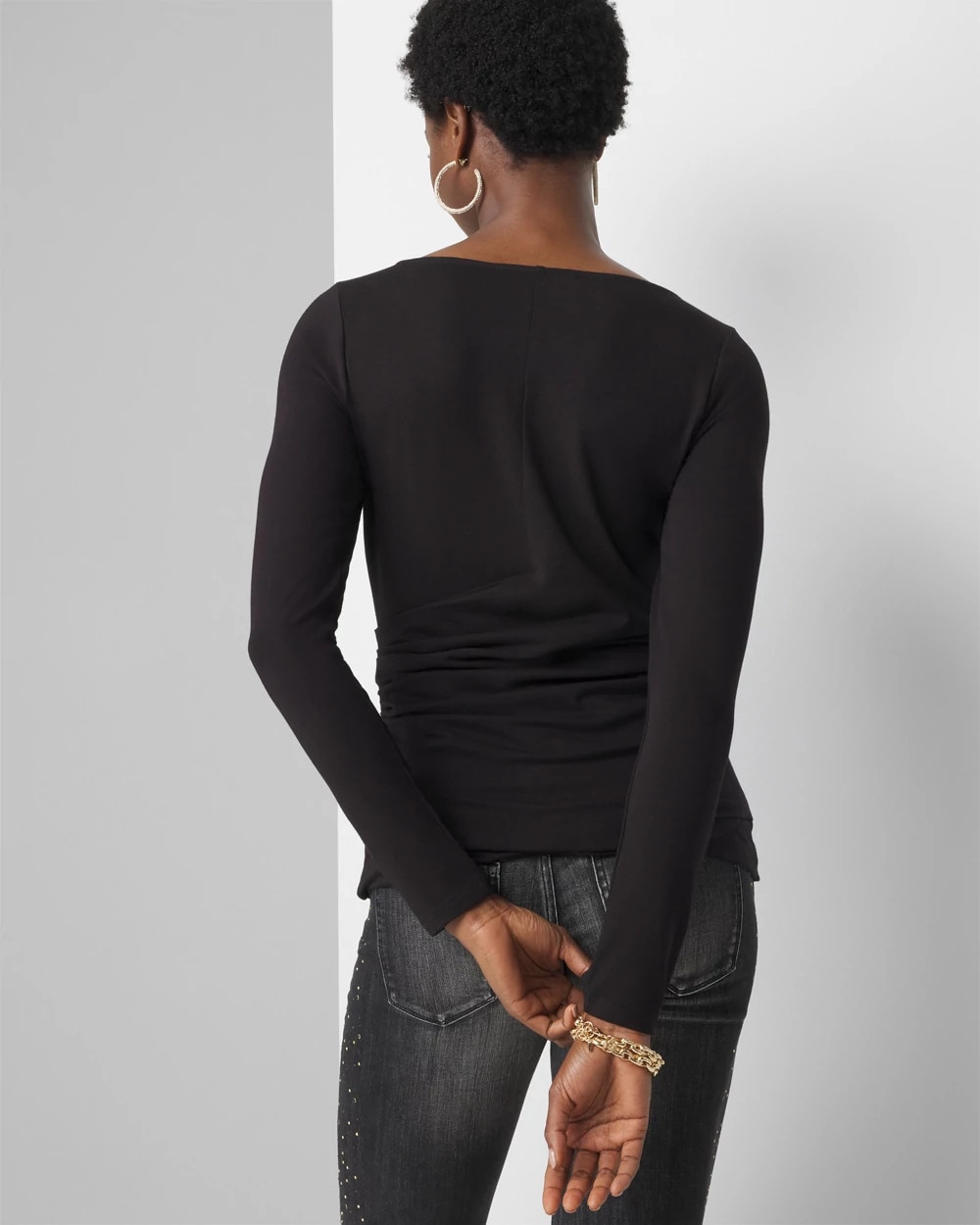 Wrap Front Crewneck Tee