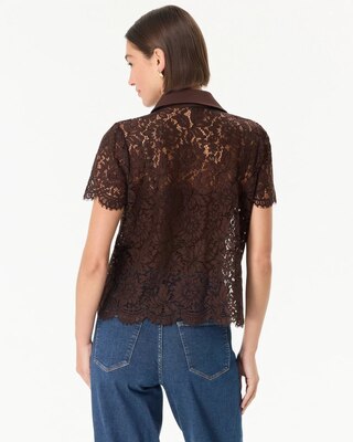 Short-Sleeve Lace Shirt click to view larger image.