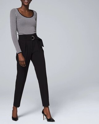 High-Waist Tapered Ankle Pants