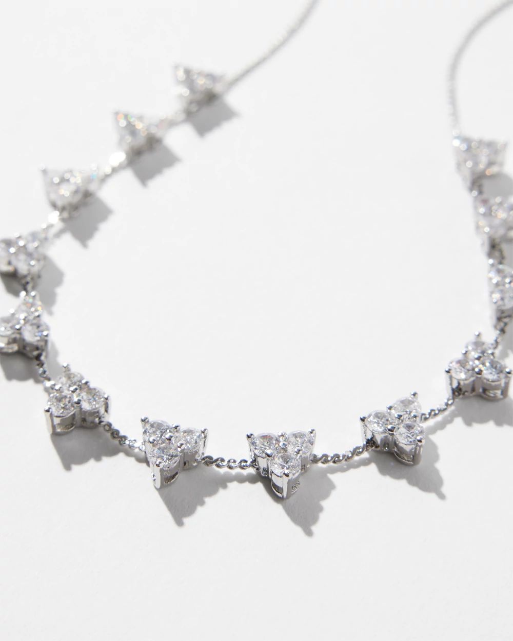 Silver Cluster Short Strand Necklace