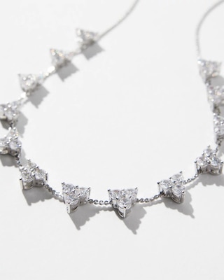 Silver Cluster Short Strand Necklace