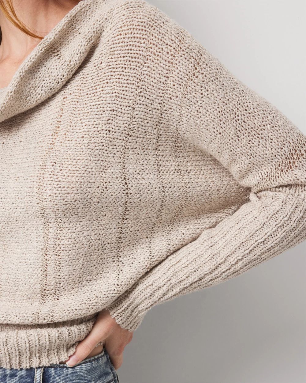 Metallic Dolman Pullover Sweater click to view larger image.