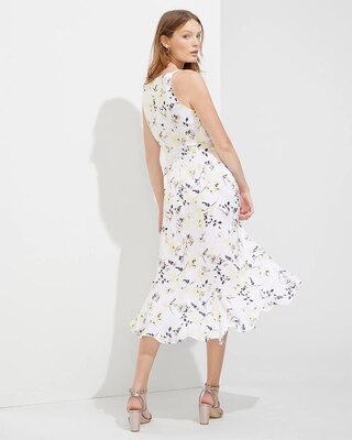 Outlet WHBM Wrap Ruffle High-Low Dress
