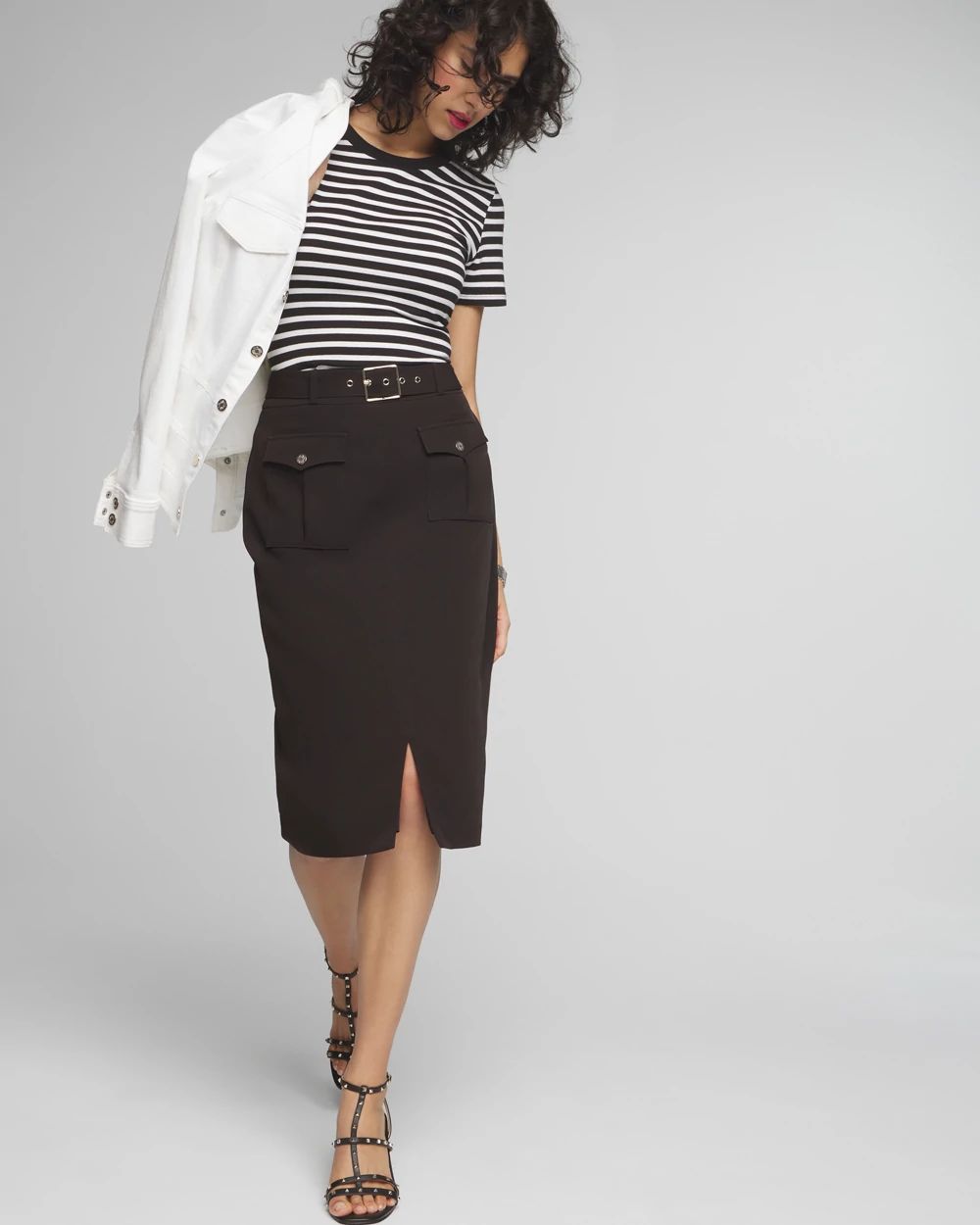 Petite Cargo Pocket Midi Skirt