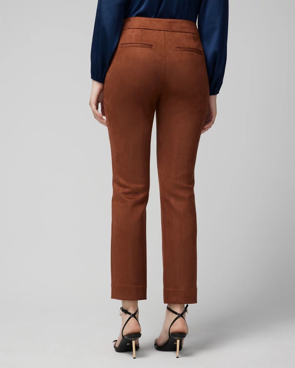 Petite Faux Suede Straight Pants click to view larger image.