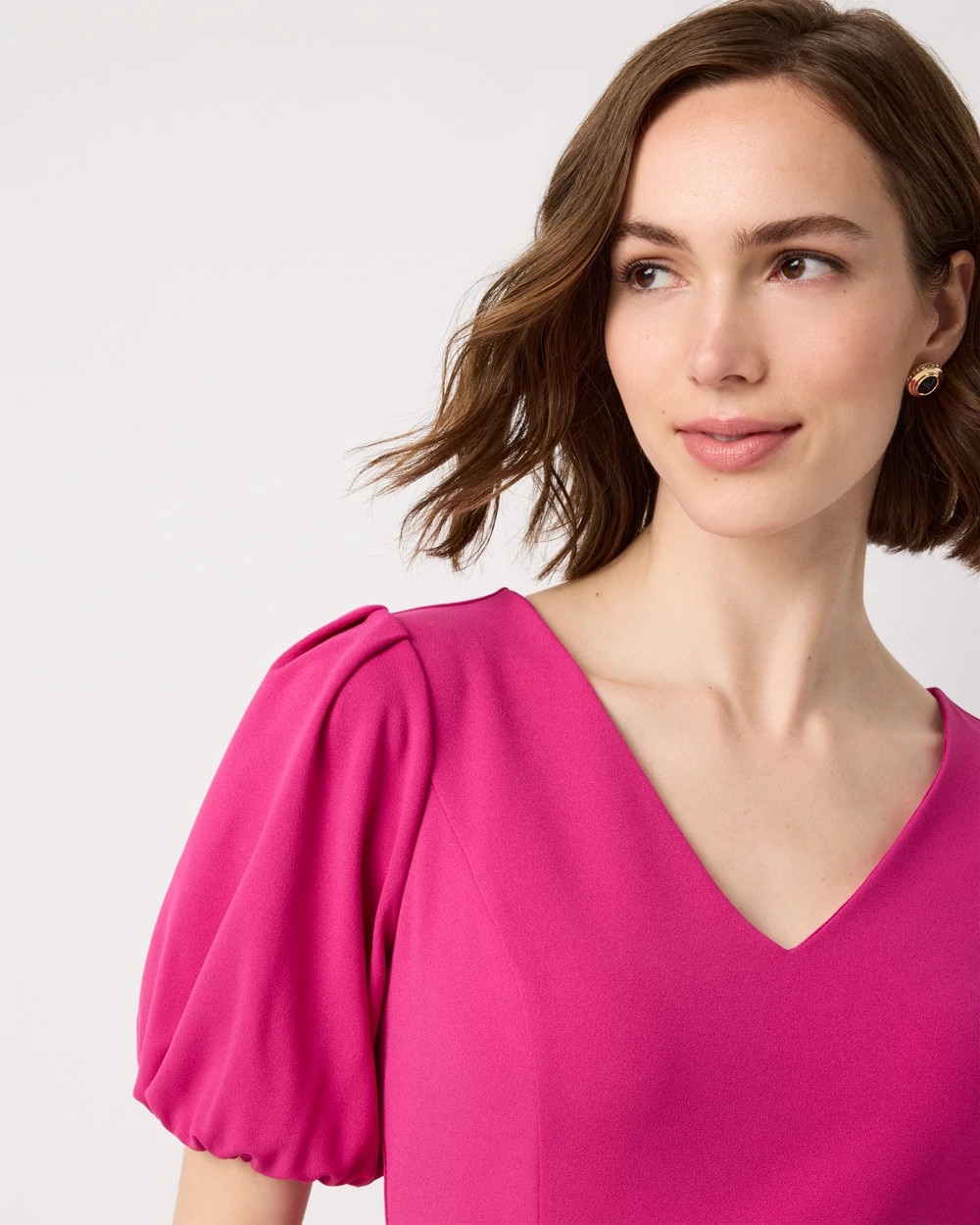Petite Knit Crepe Sheath Midi Dress