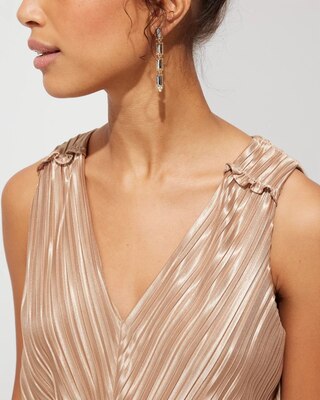 Outlet WHBM Sleeveless Pleated Satin Midi Dress