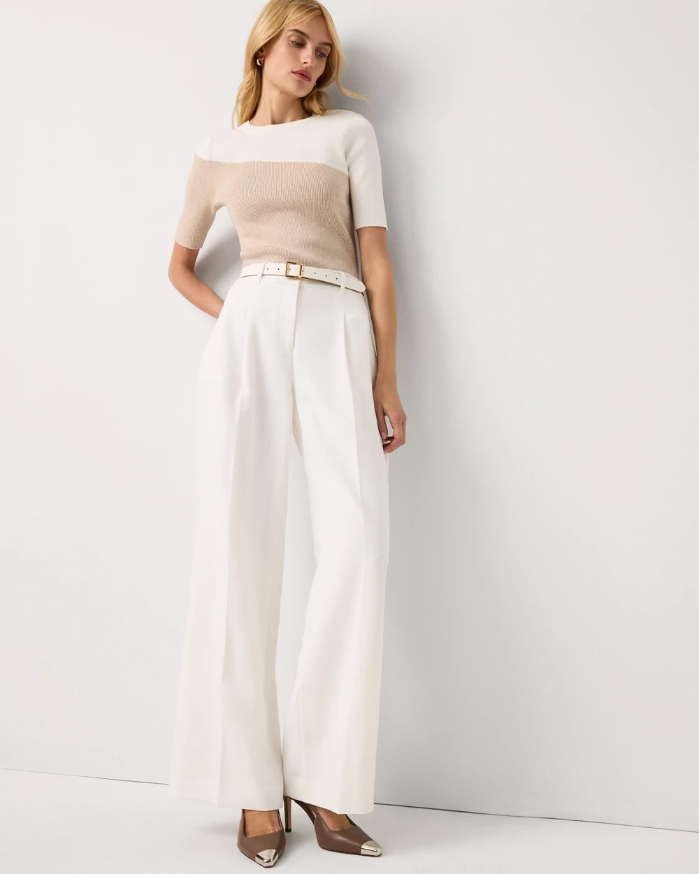 Colorblock Elbow Sleeve Pullover