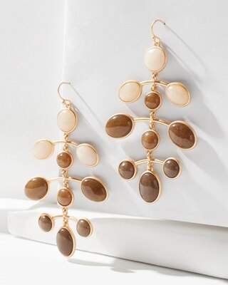 White + Cocoa Chandelier Earrings