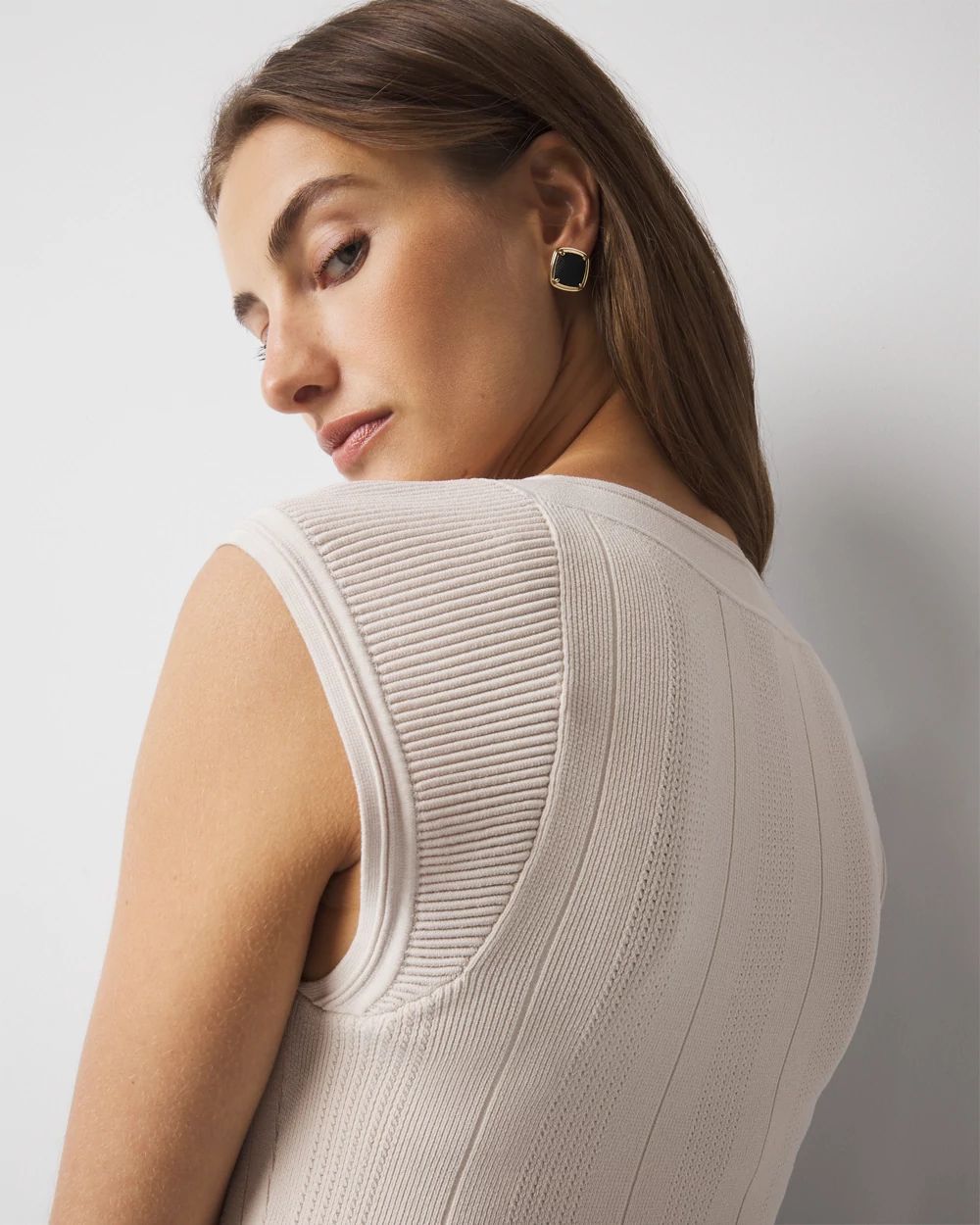 WHBMFORME™ Sculpt Stretch Cap Sleeve Sweater