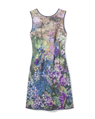 Printed Scuba Fit-and-Flare Dress
