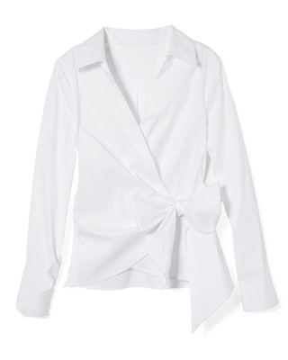 Tie-Waist Poplin Shirt