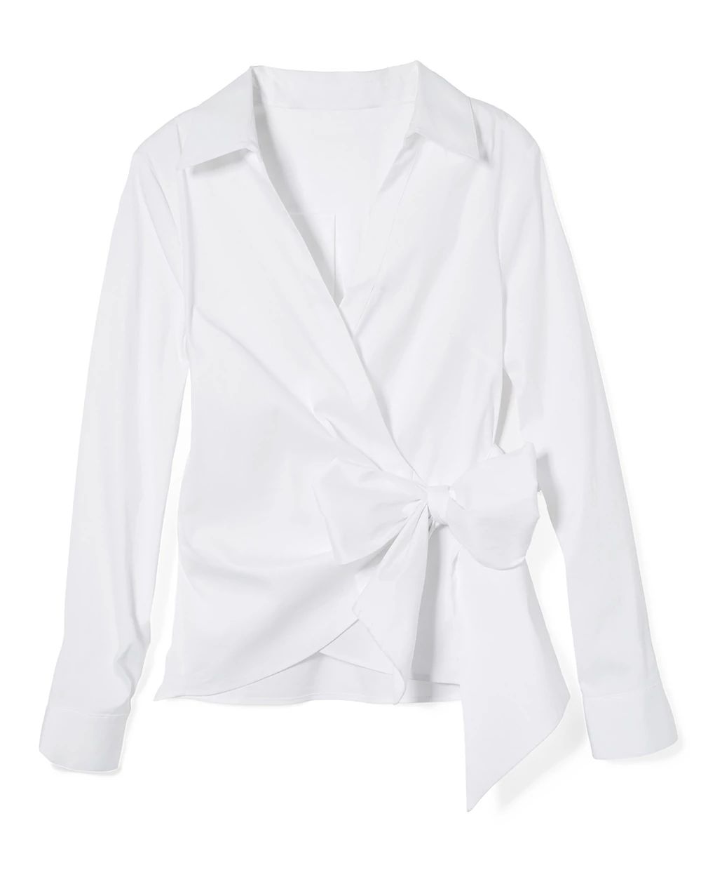 Tie-Waist Poplin Shirt