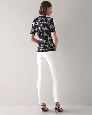 Button Shoulder Jacquard Sweater